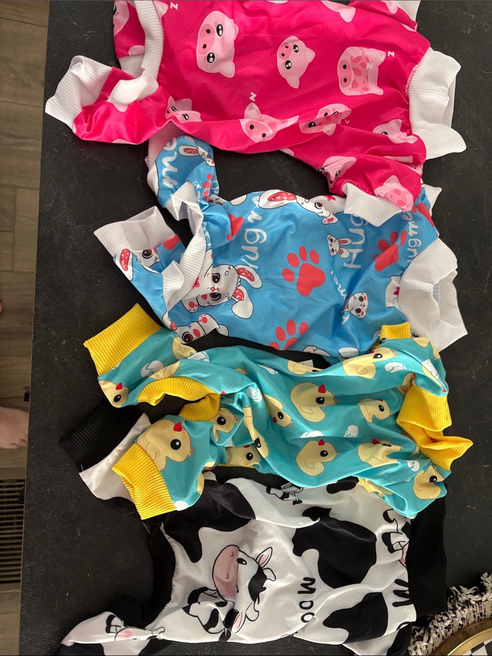Colorful Printed Pet Pajamas Set - Pigs, Puppies, Ducks & Cows